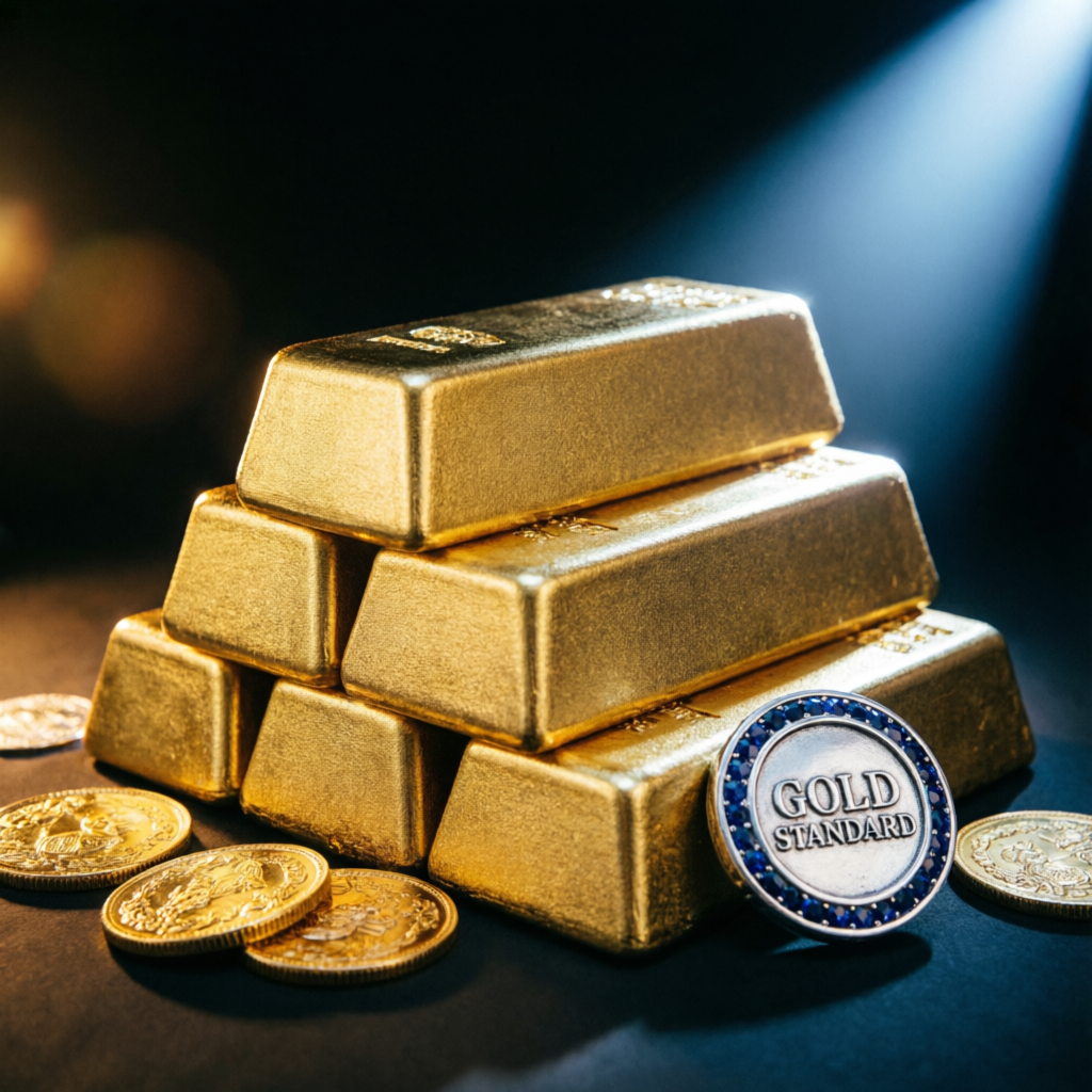 Gold bars representing wealth from Apex 300K funded account