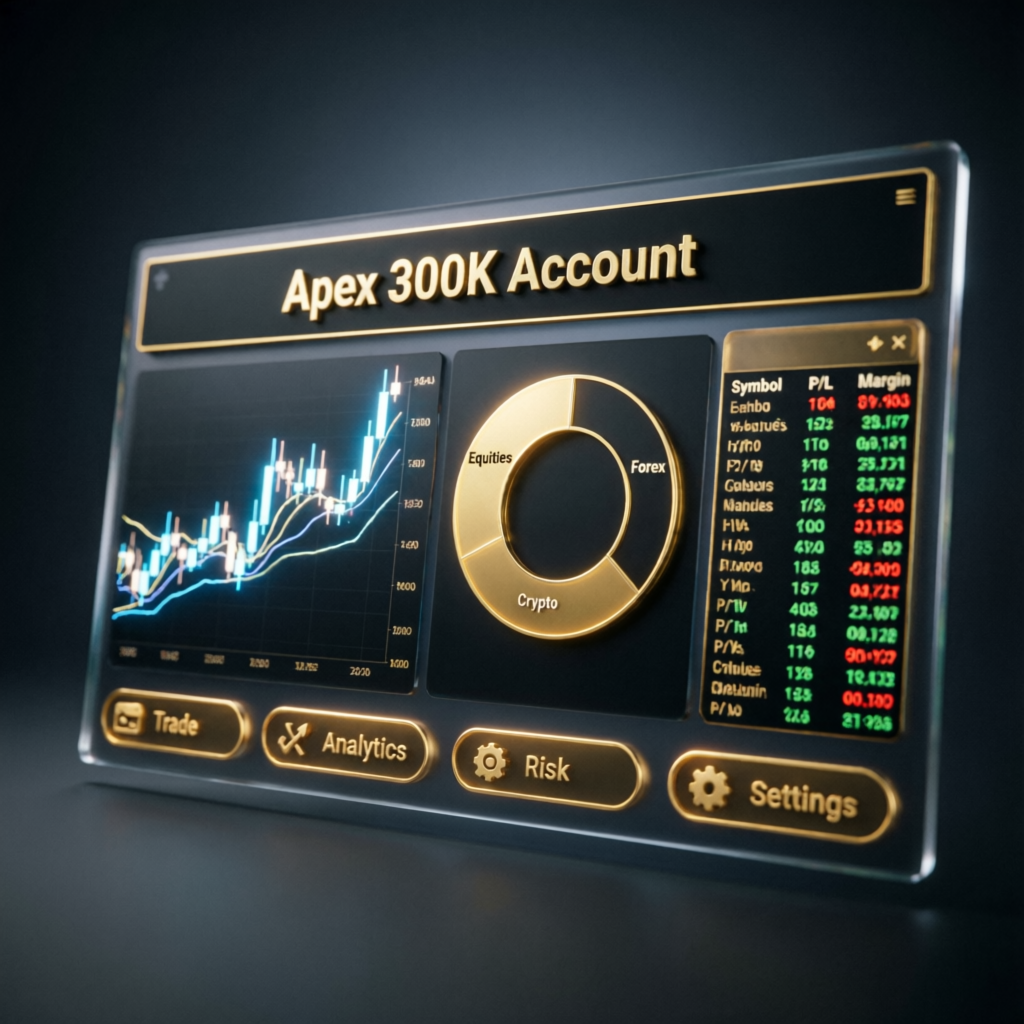 Apex 300K Account dashboard with trading analytics