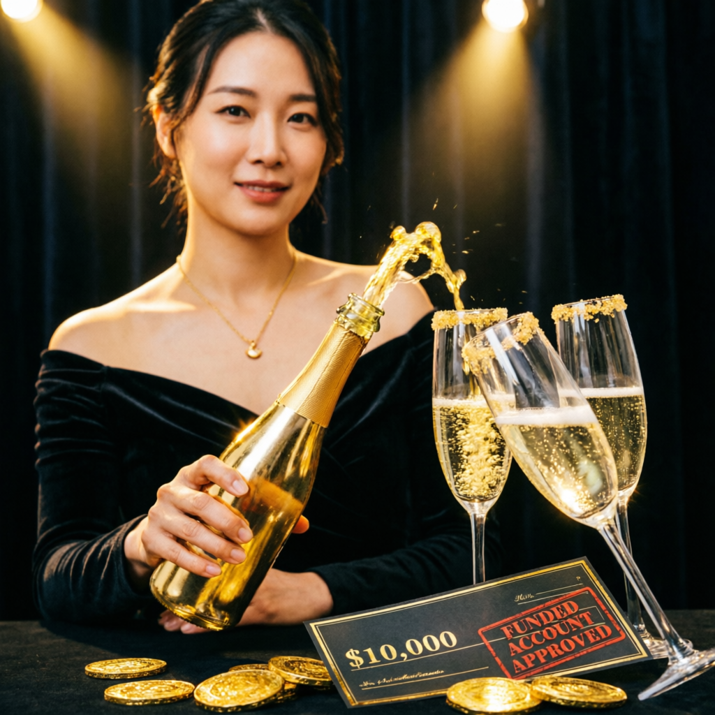 Trader celebrating funded account approval