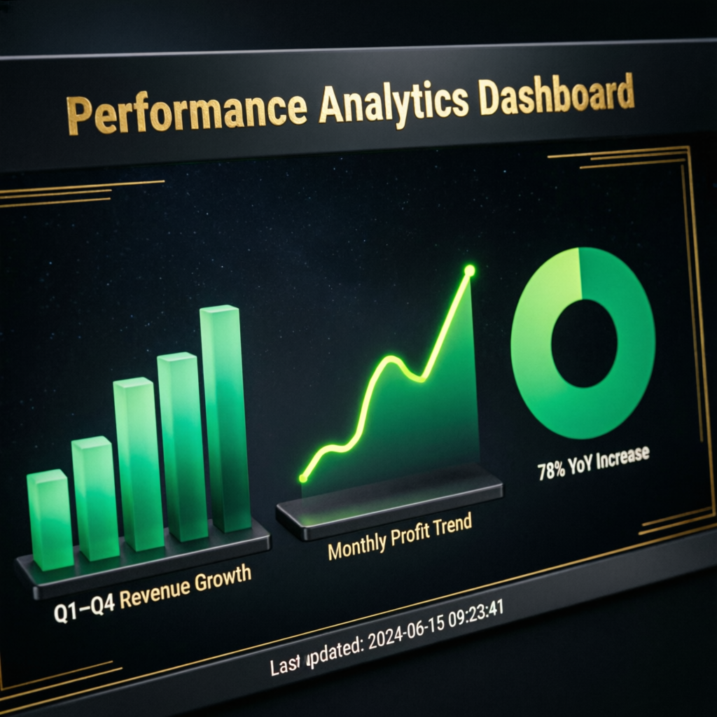 Performance analytics showing trading profits