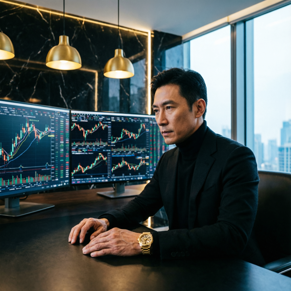 Professional forex trader analyzing Apex 300K account charts