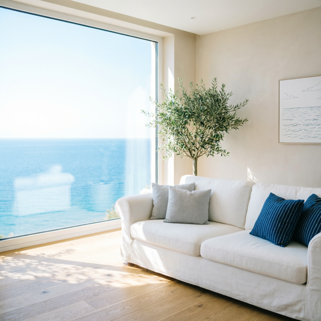 Living room with sea view