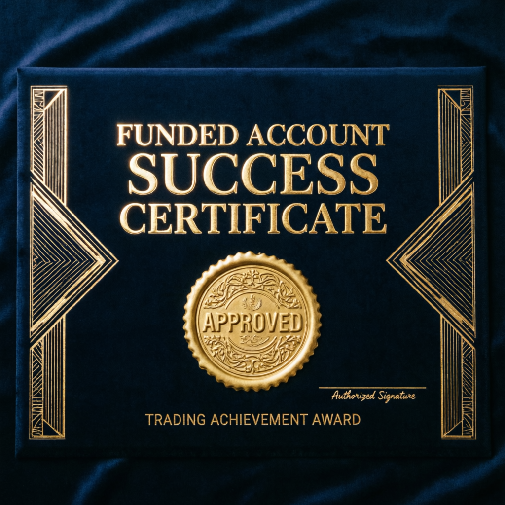Funded Account Success Certificate - PFM Capitals Achievement