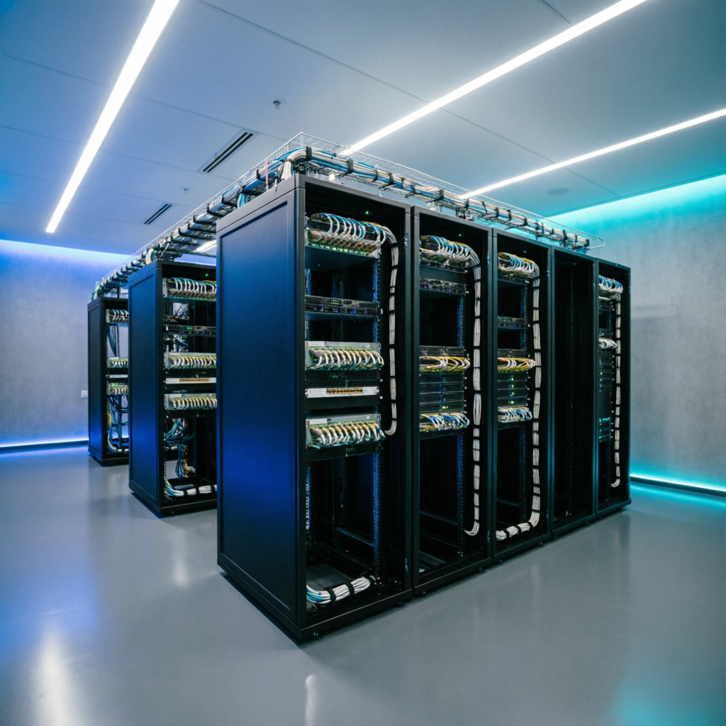 Server Room Profesional - Infraestructura de TI con cableado estructurado