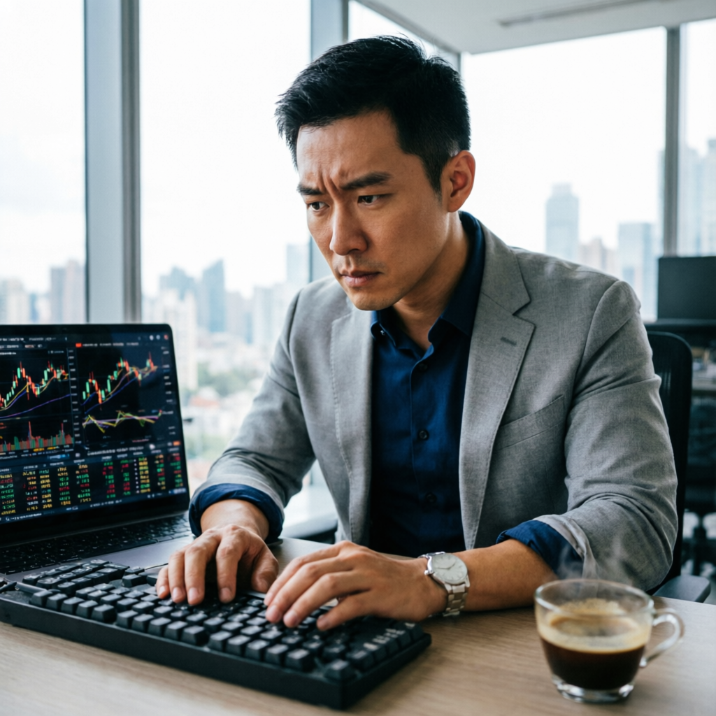Trader analyzing charts