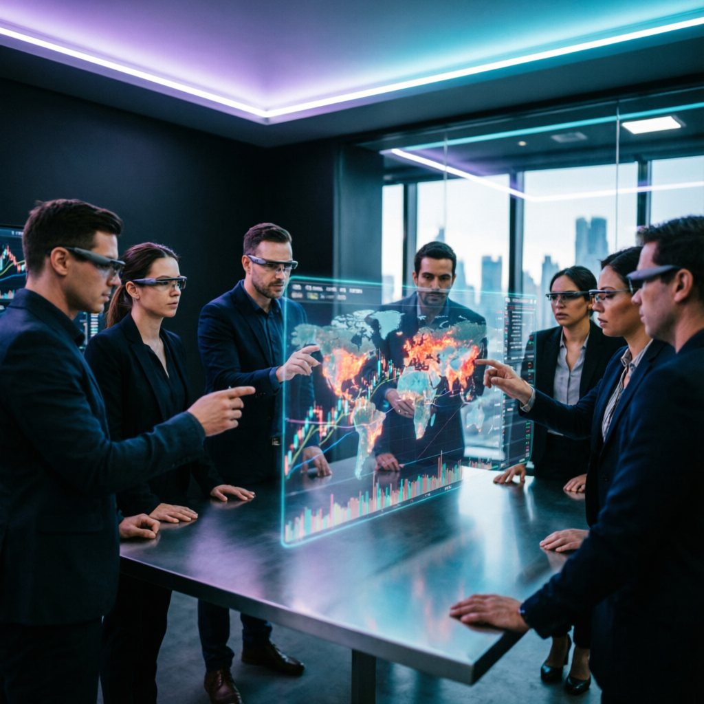 Professional team of traders collaborating on prop firm passing strategies