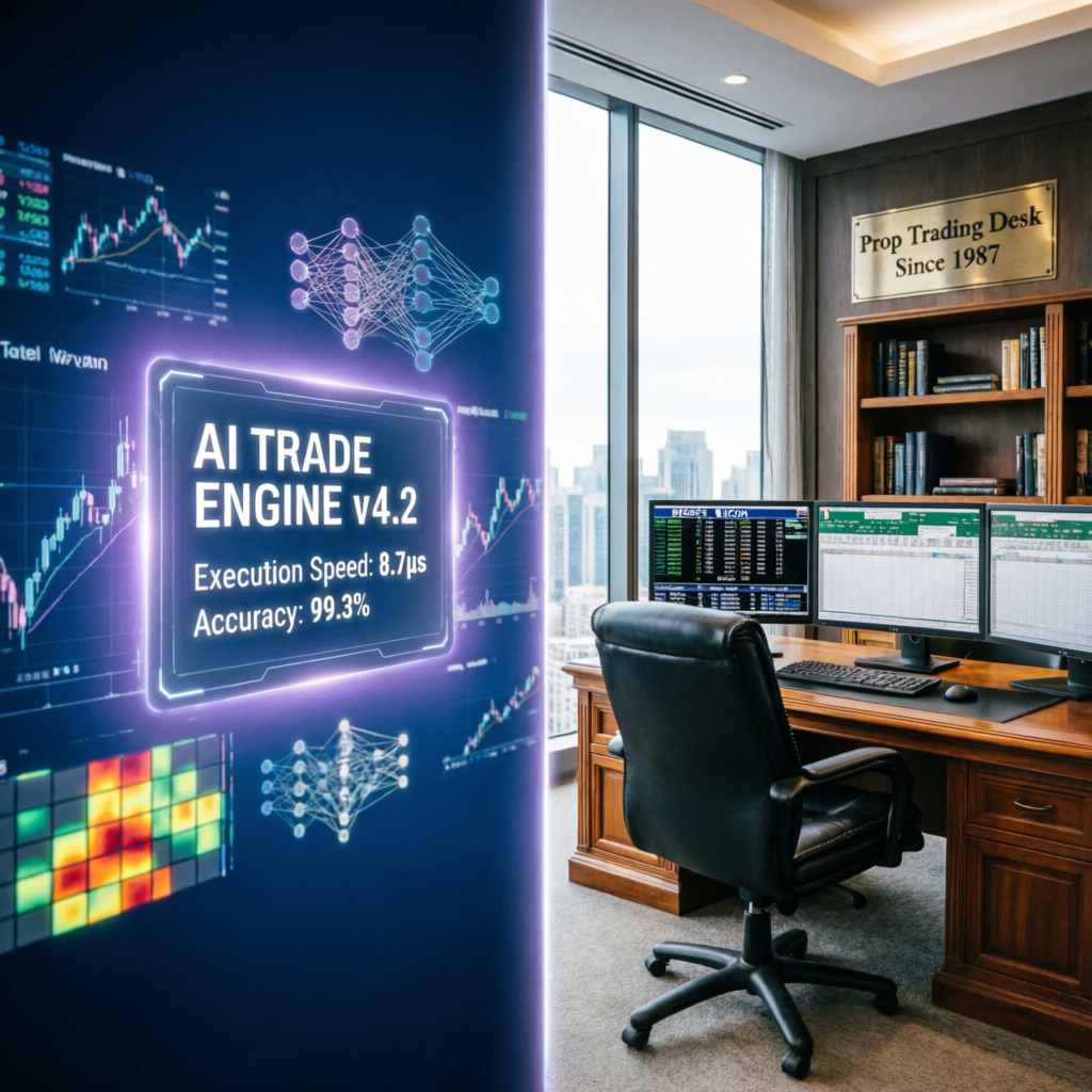 Comparison between AI trading technology and traditional prop firm trading desk