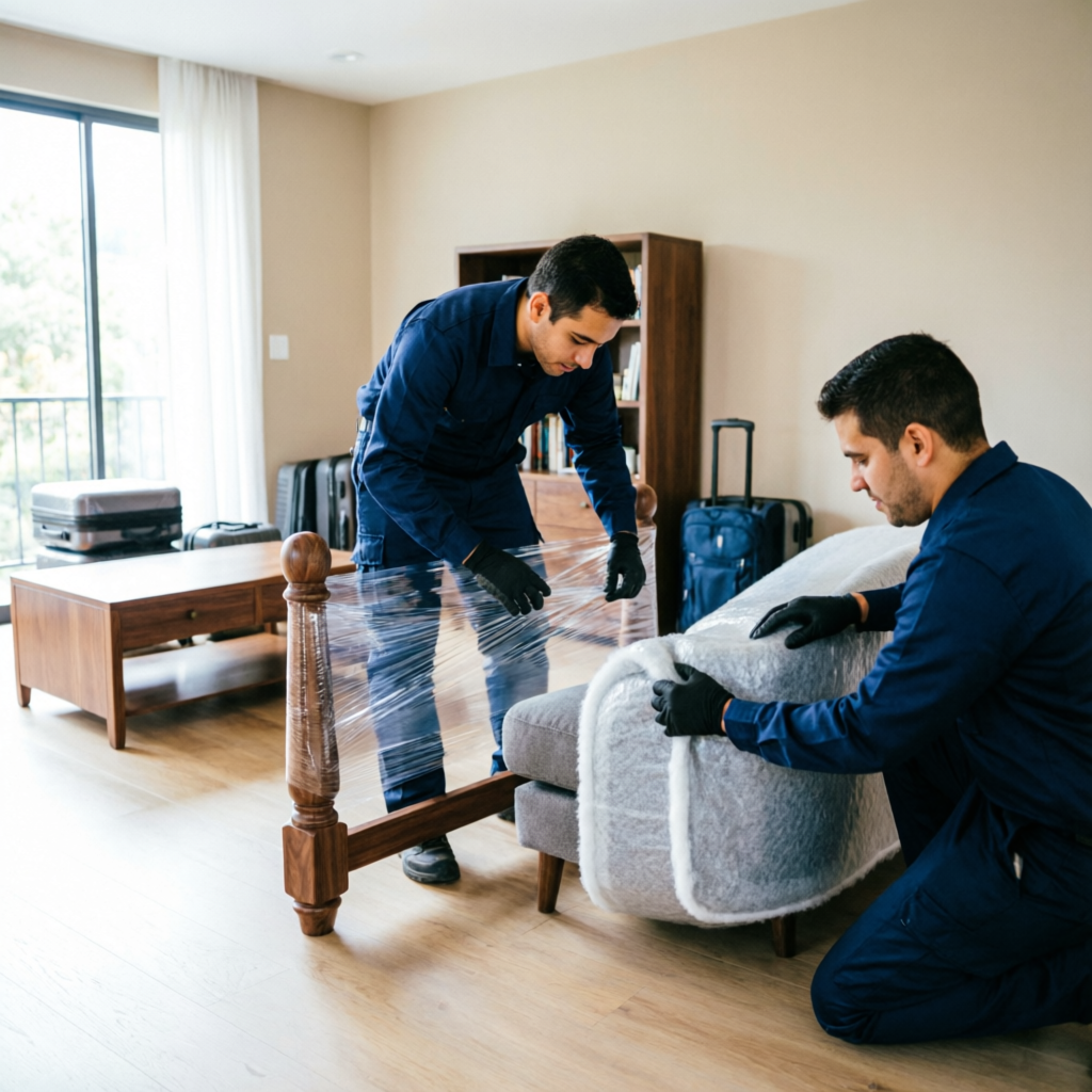 Trasteos Kennedy Bogotá - Empaque profesional de muebles con plástico pelex y mantas protectoras