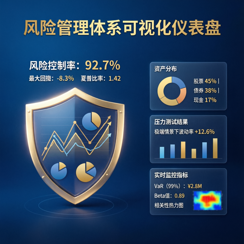 Risk management dashboard showing drawdown control, portfolio analytics, and risk metrics for prop firm trading