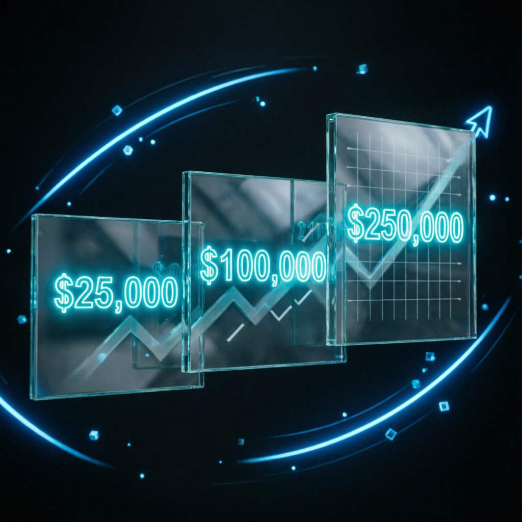 Account scaling visualization from 25k to 250k