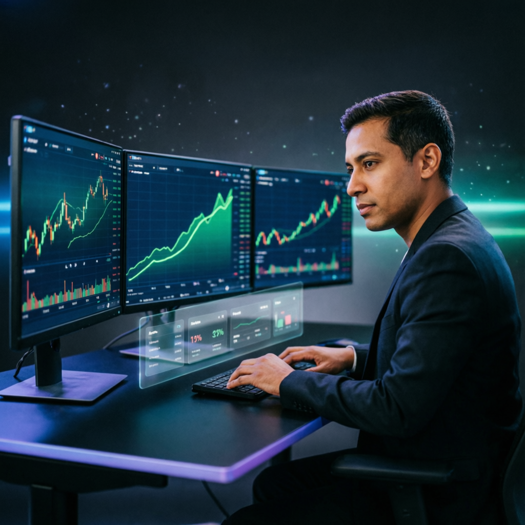 Professional trader managing funded accounts