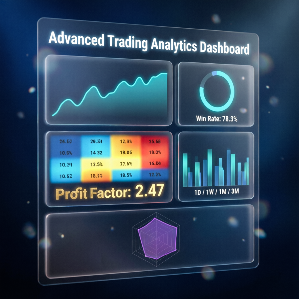 Advanced trading analytics dashboard showing performance metrics and payout tracking