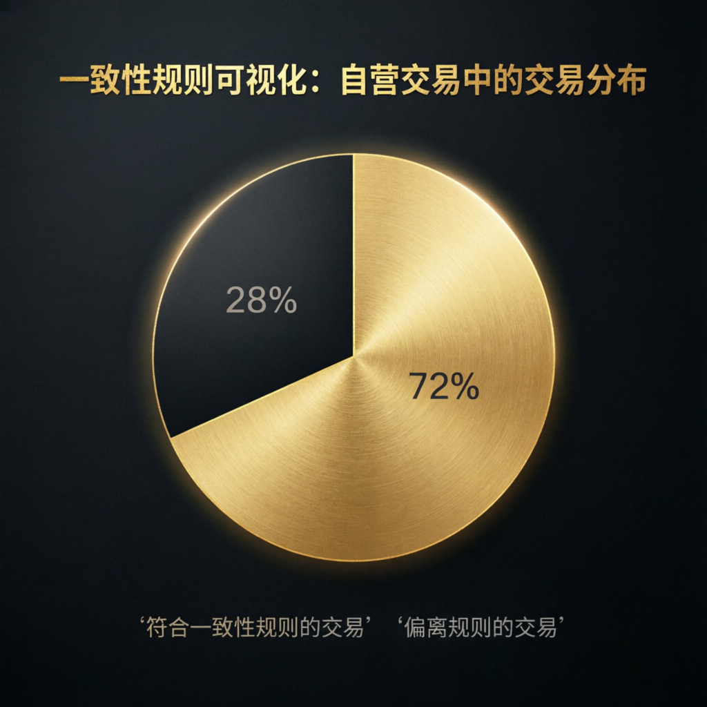 Consistency rule visualization showing trade distribution pie chart