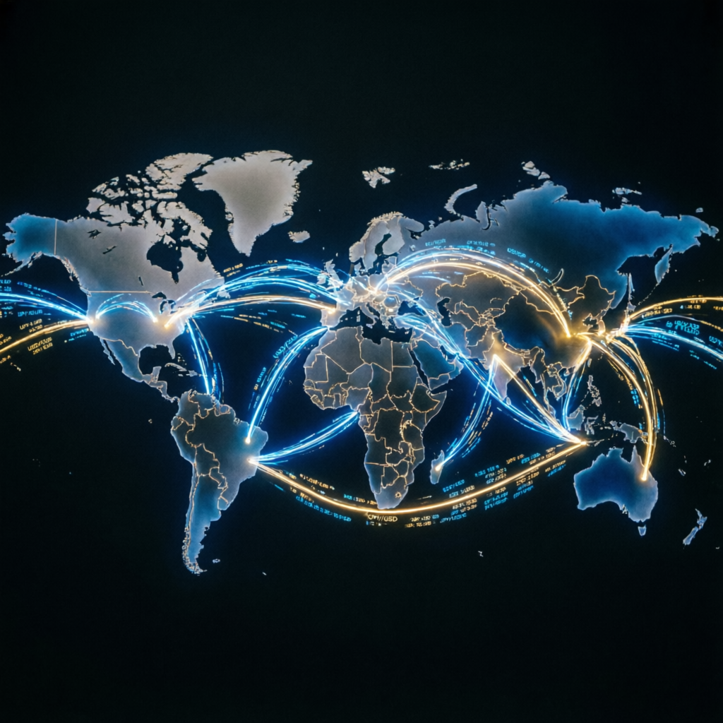 Global forex trading network connecting traders worldwide