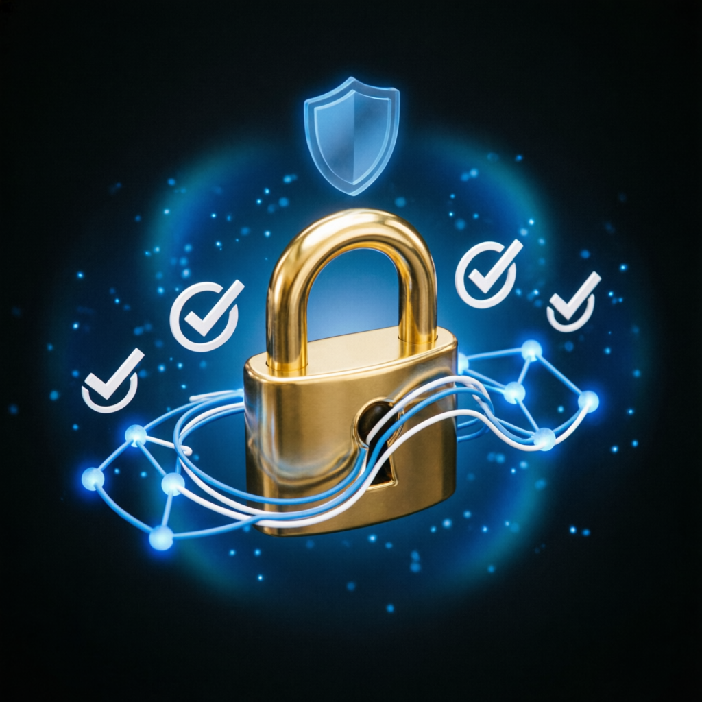 Security and trust verification with blockchain-style protection for trading accounts