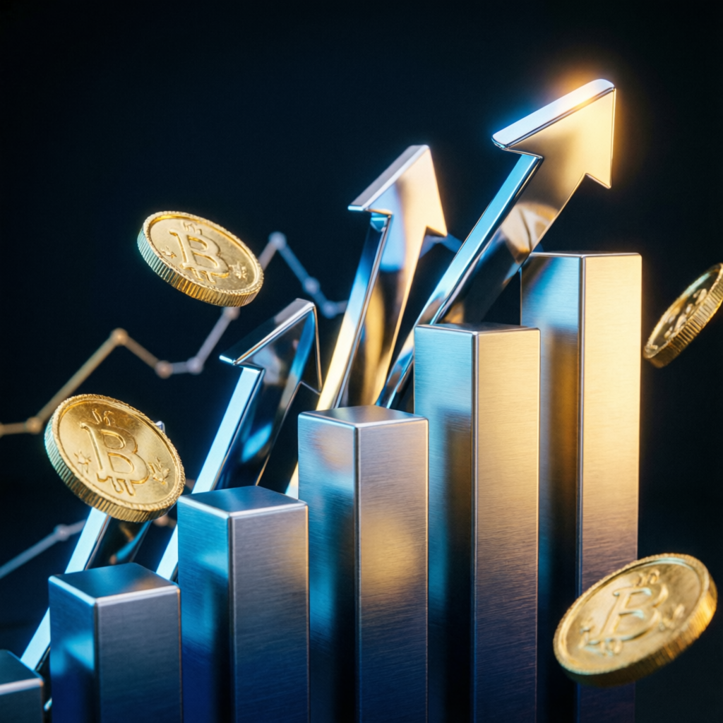 Financial growth chart showing consistent profit from funded account management