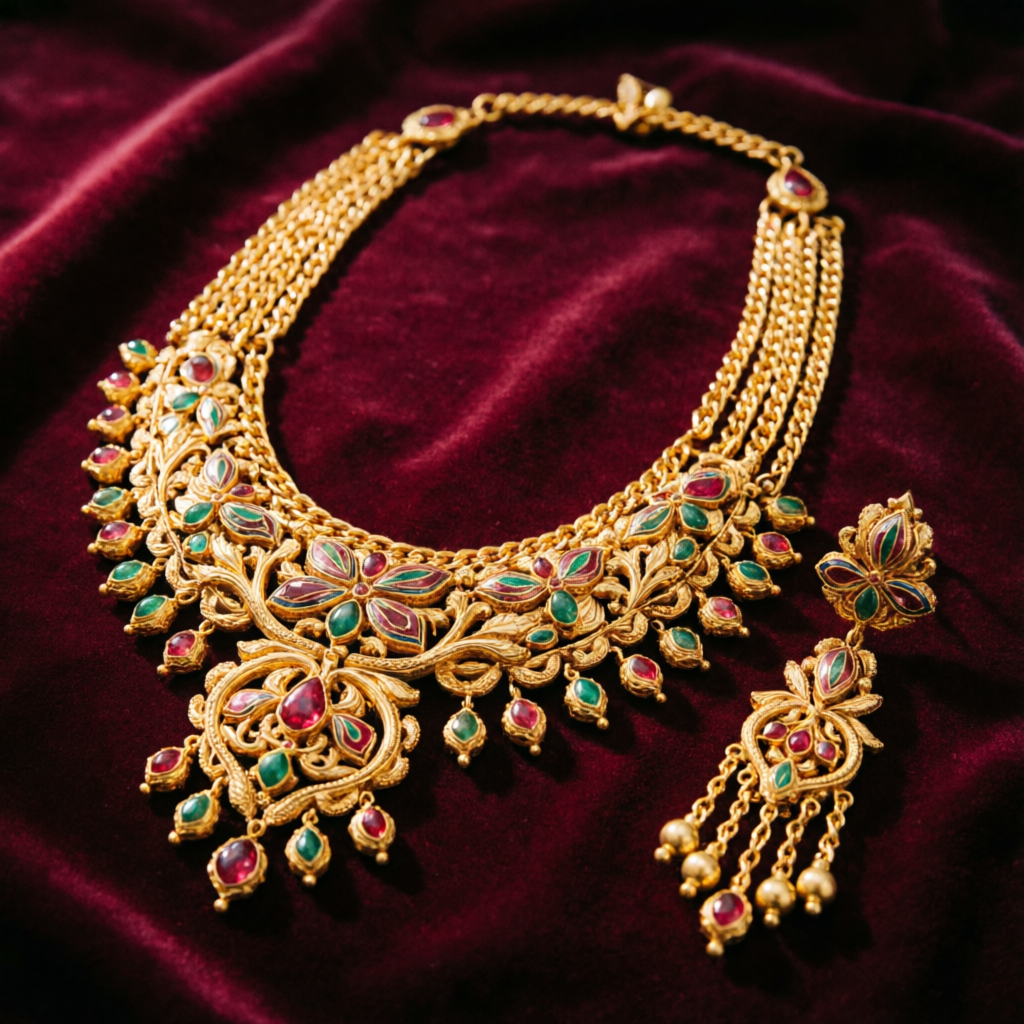 Gold Necklaces in Holi Gate Mathura Uttar Pradesh India
