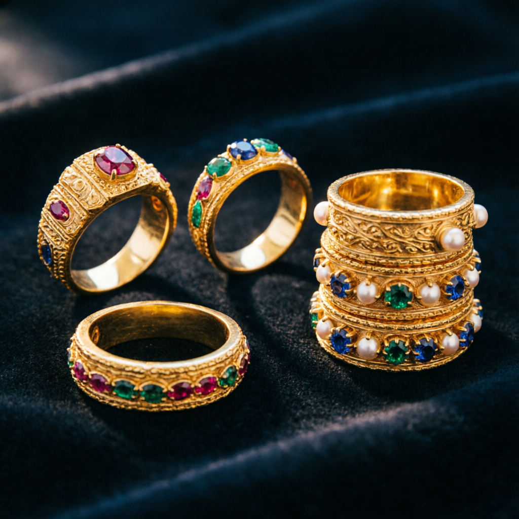 Gold Rings in Holi Gate Mathura Uttar Pradesh India