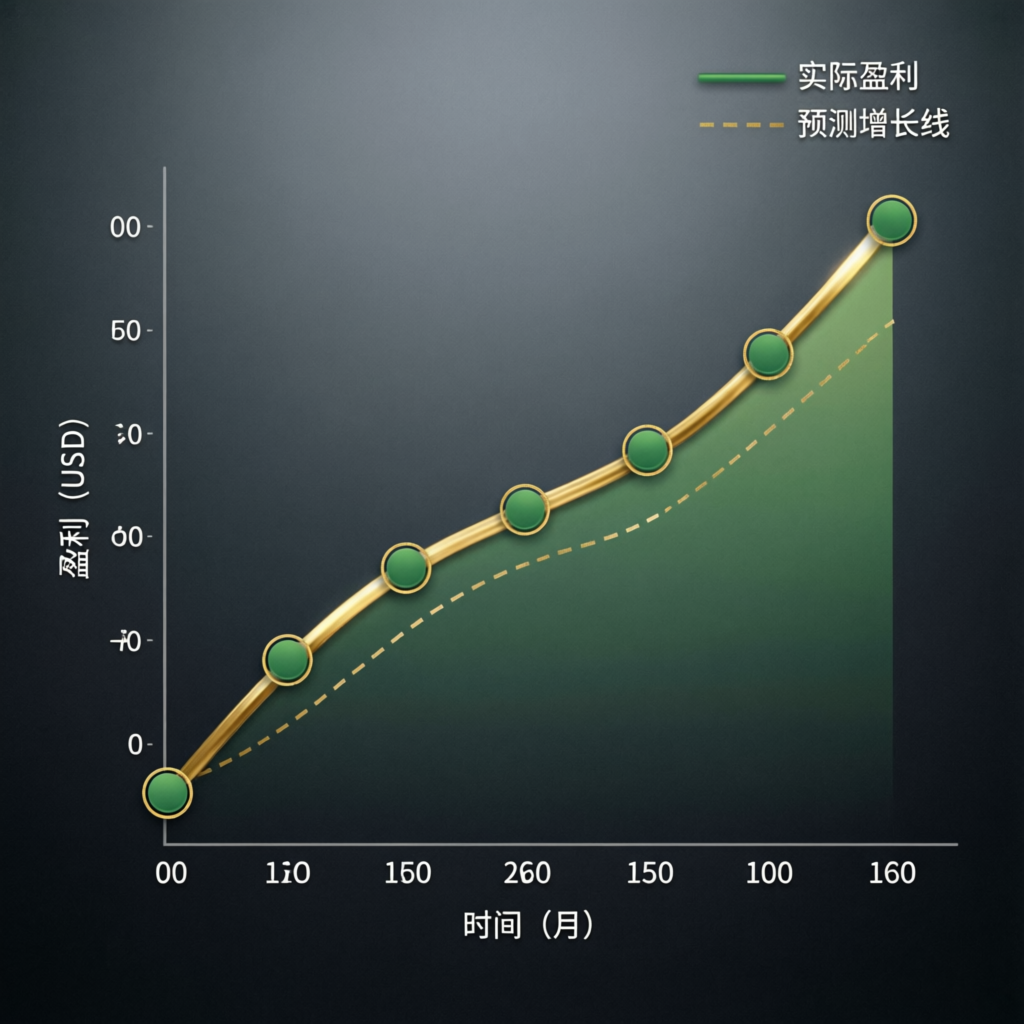 Forex trading profit growth chart showing consistent upward trend - PFM Capitals results