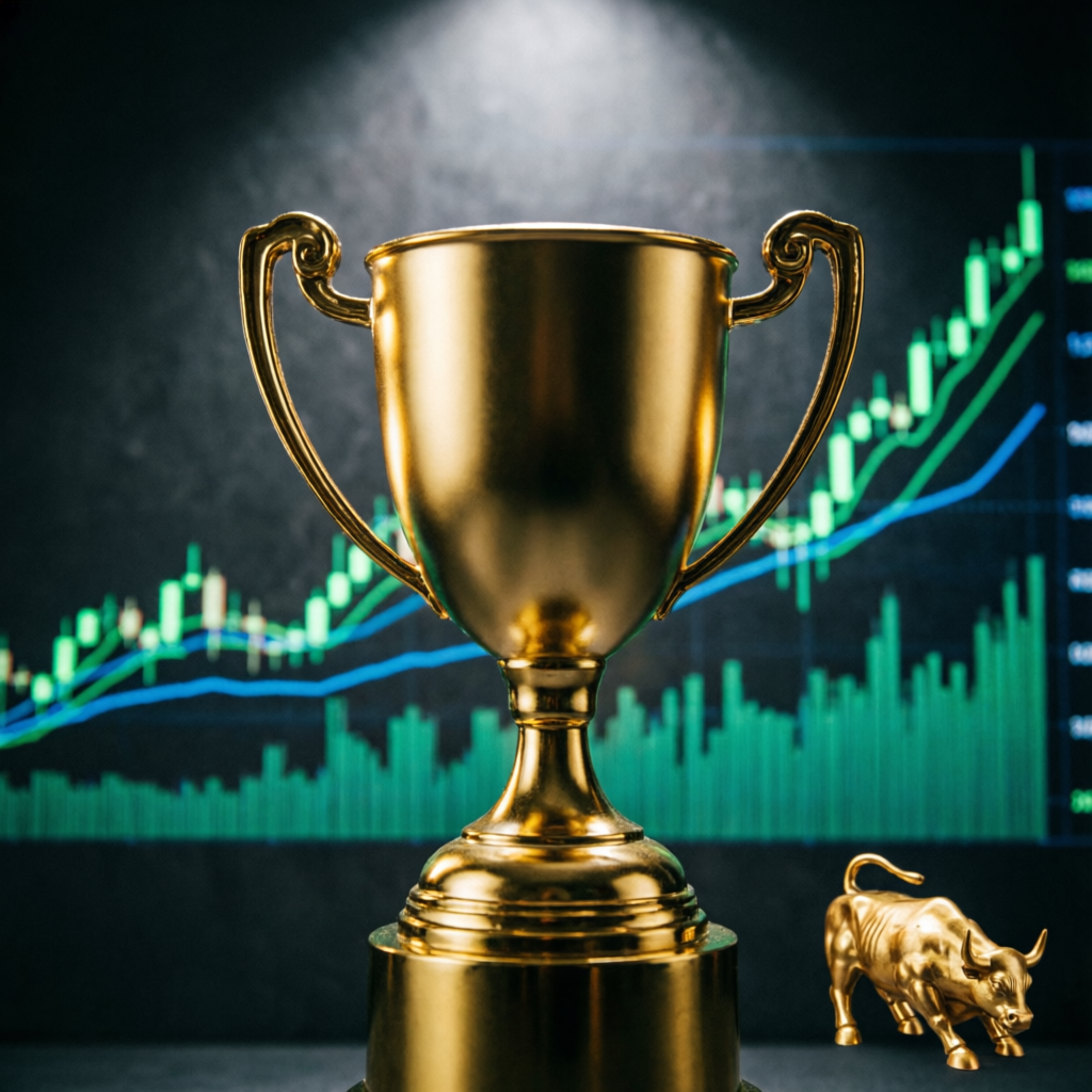 Golden trophy representing trading success and achievement in prop firm challenges