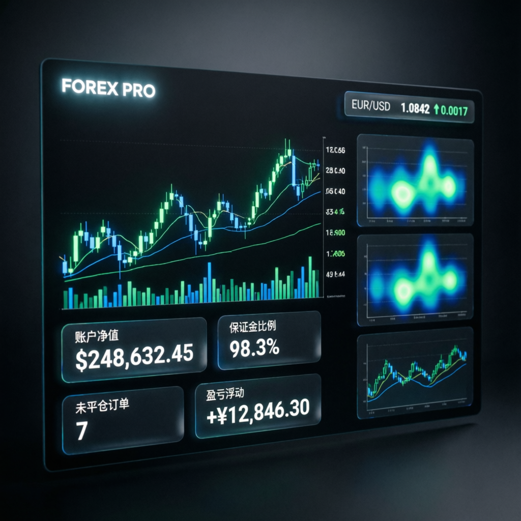 Professional forex trading dashboard with financial charts for Elite Prop Passer Prop Firm Passing Service