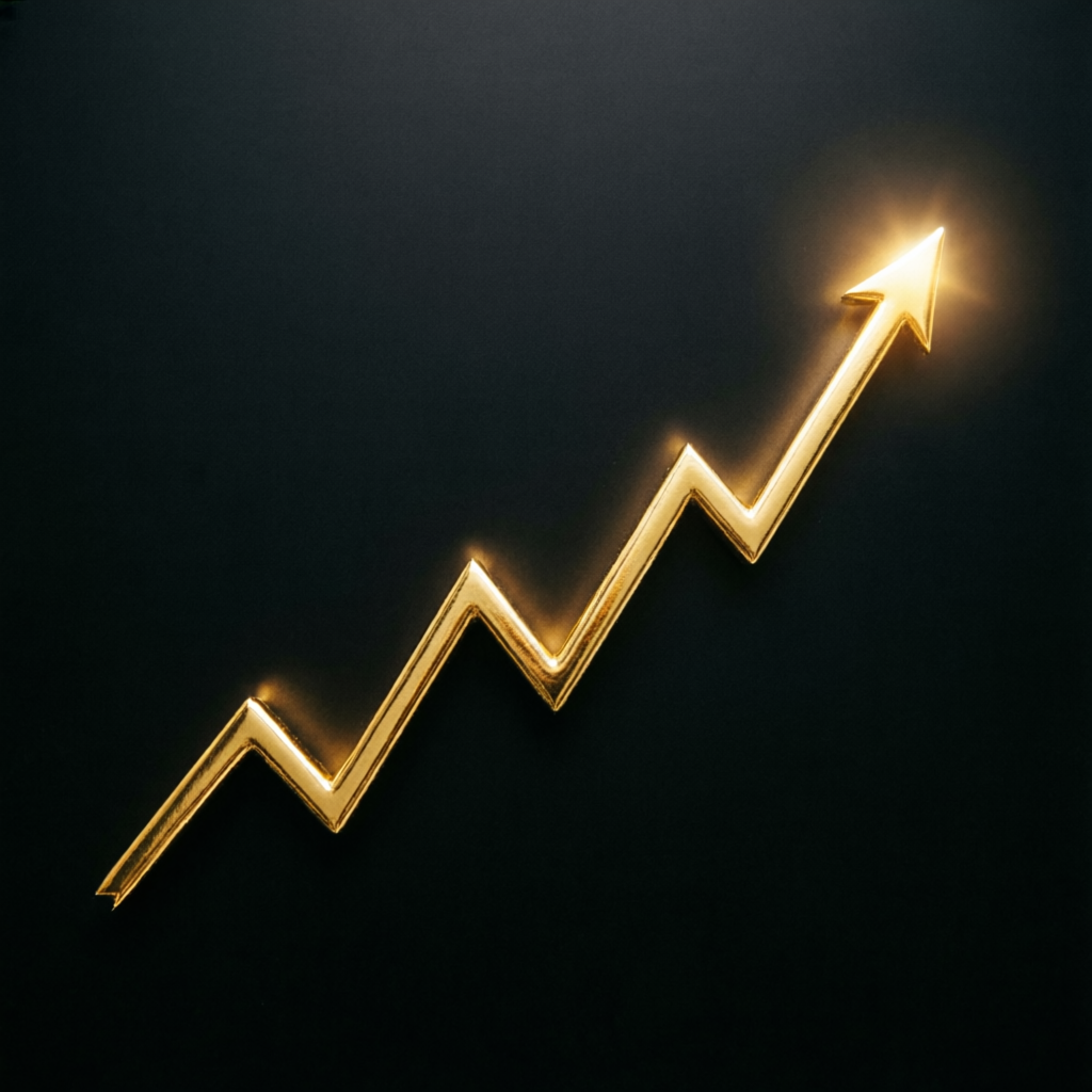 Financial growth chart showing upward trajectory