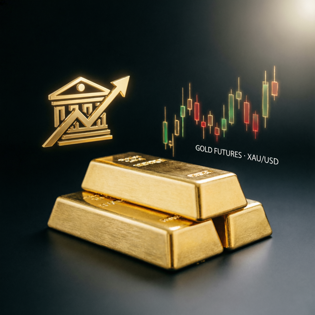 Gold futures trading with candlestick charts