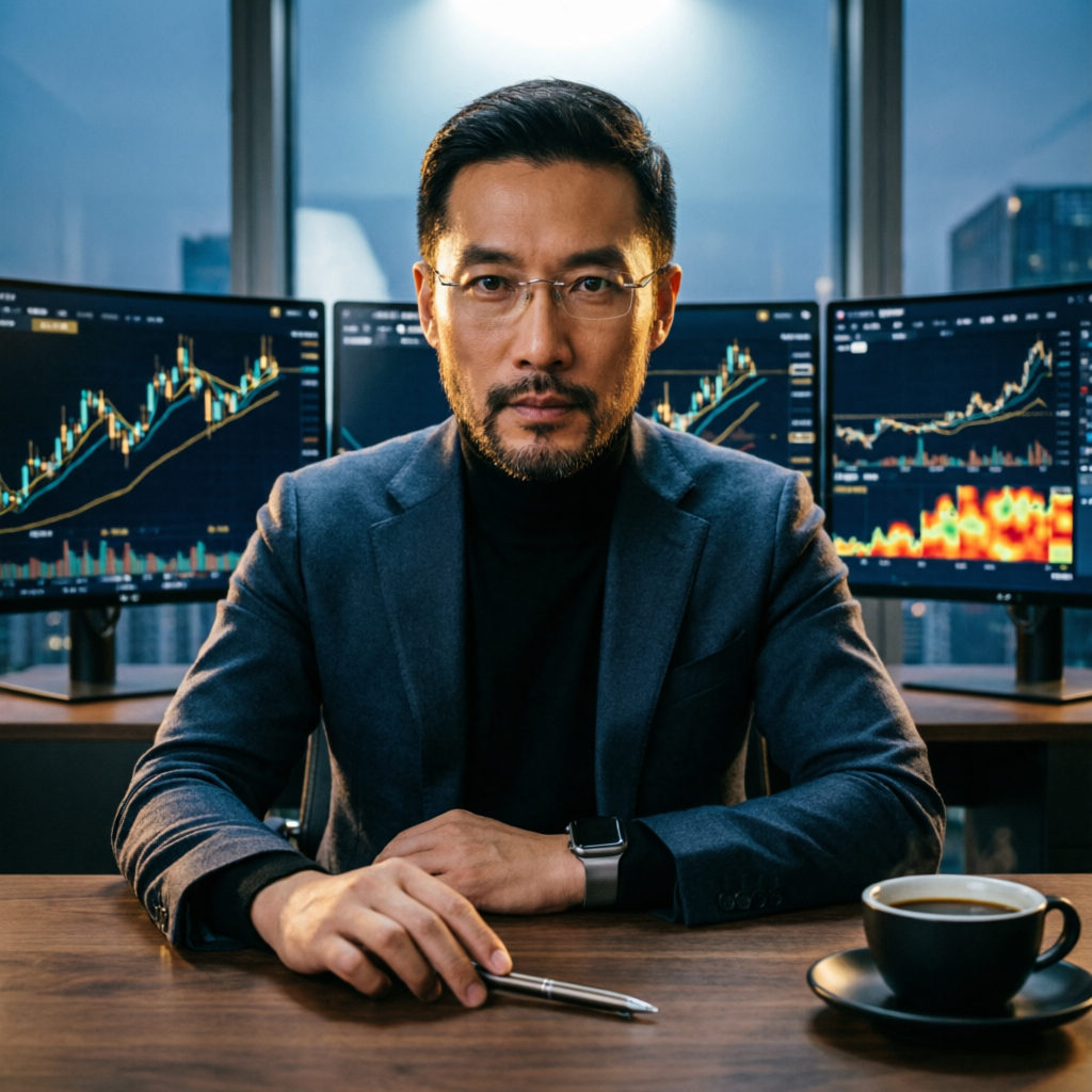 Professional forex trader analyzing charts