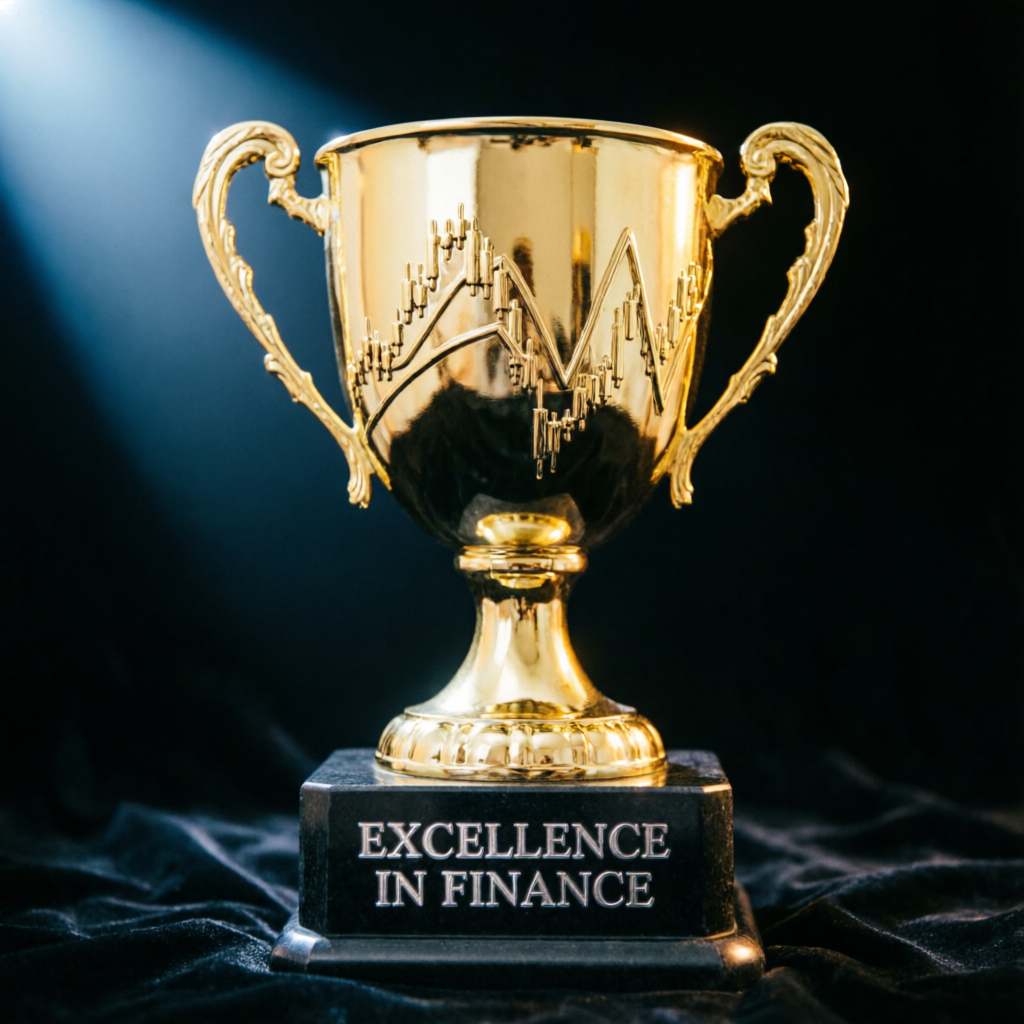 Golden trophy representing Apex Trader Funding evaluation success and funded account achievement