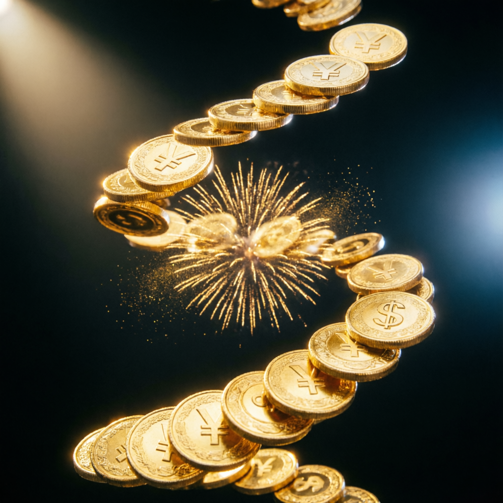 Successful Apex Trader Funding payout celebration with golden coins