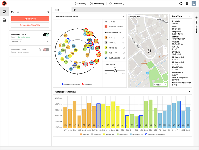 u-center интерфейс