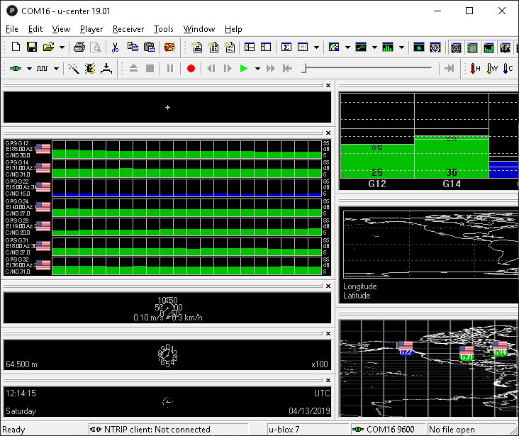 C/No график в u-center