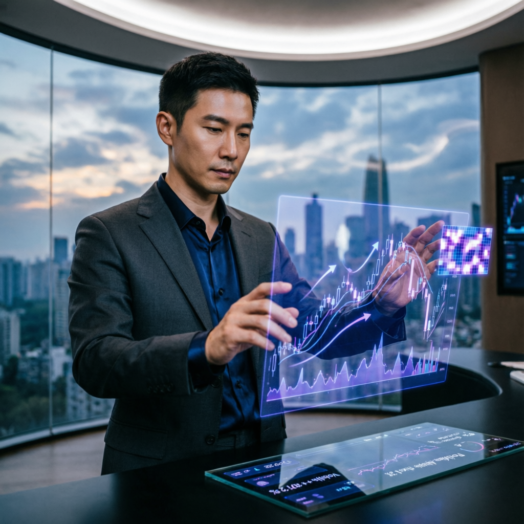 Professional trader using advanced trading platforms