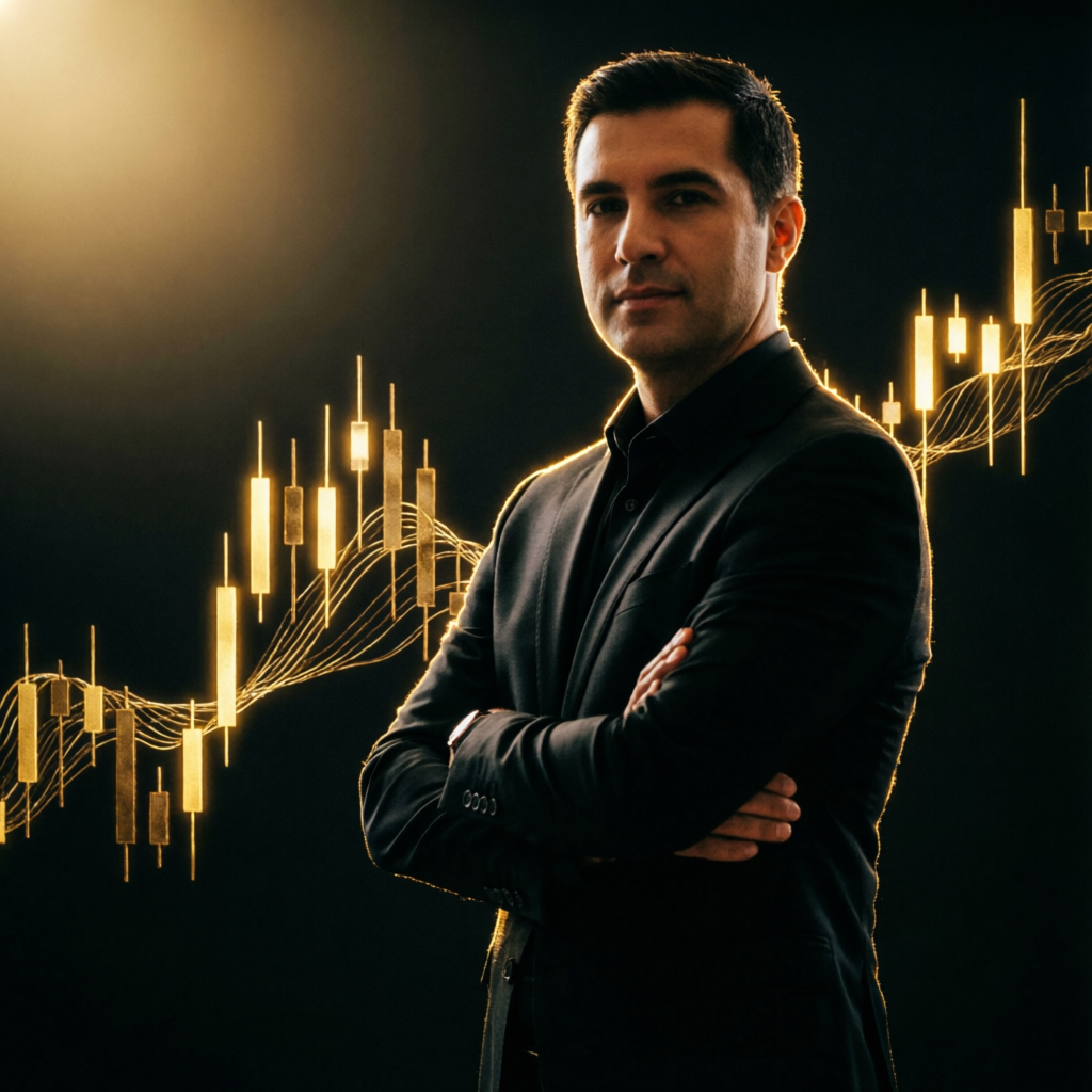 Professional forex trader with golden trading charts - Apex Trader Funding vs Topstep comparison