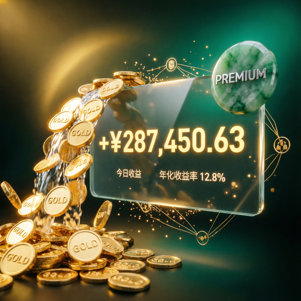 Premium payout success with gold coins and profit metrics