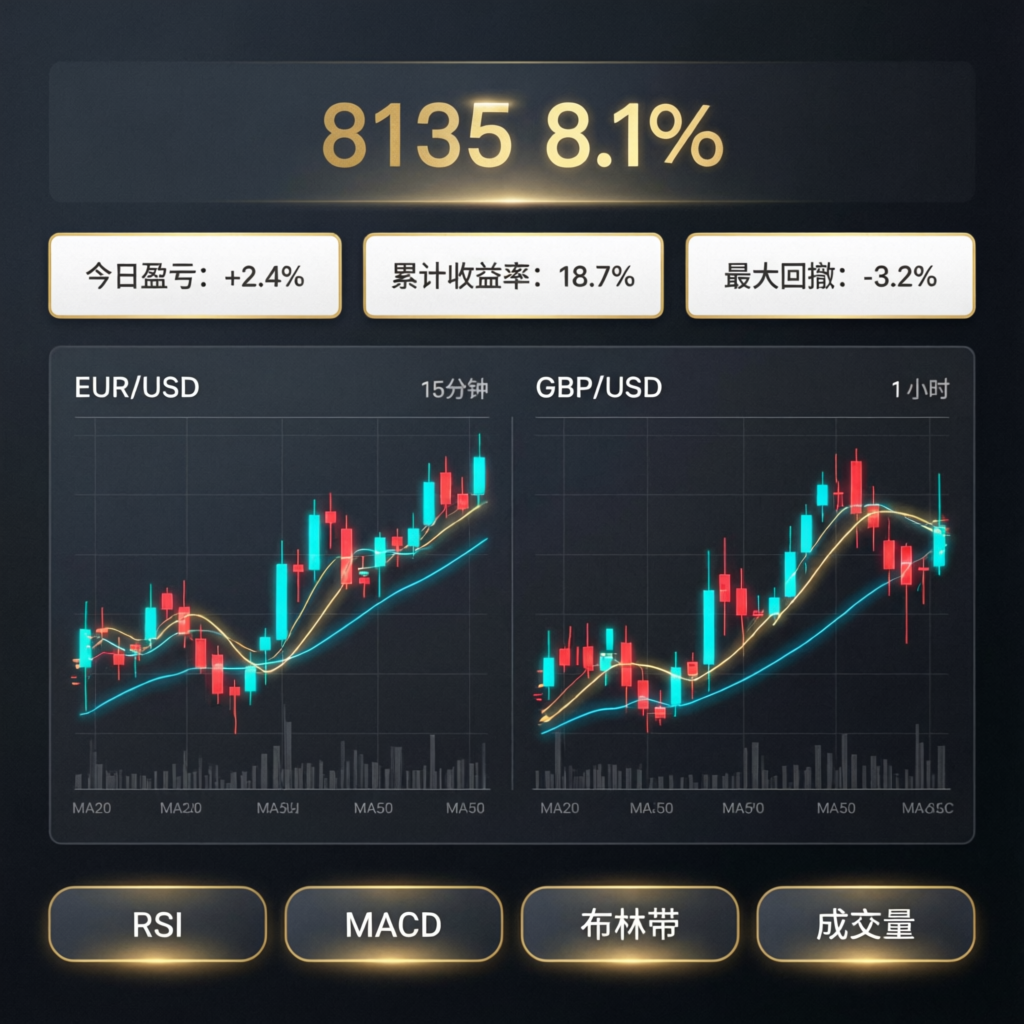 Professional trading dashboard showing prop firm challenge passing metrics and funded account performance