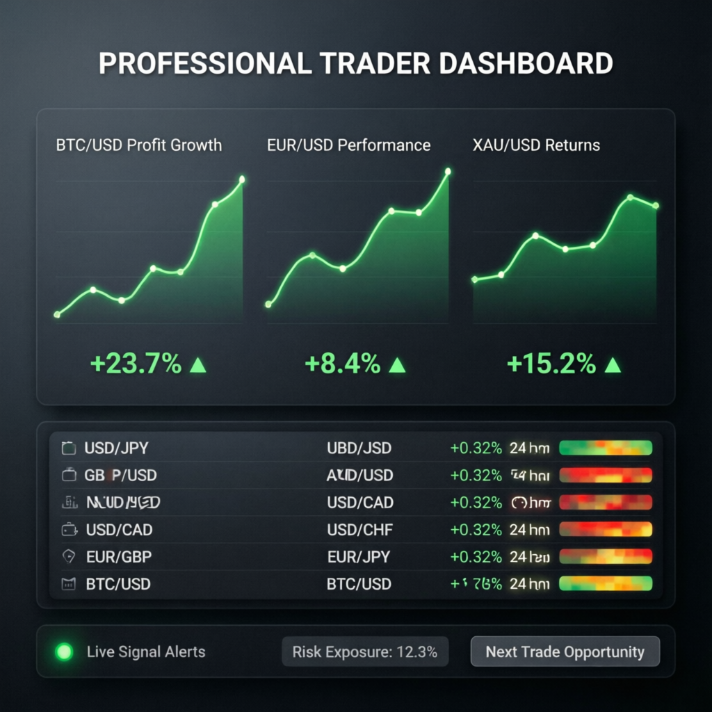 Professional Trader Dashboard - Funded Account Performance Metrics