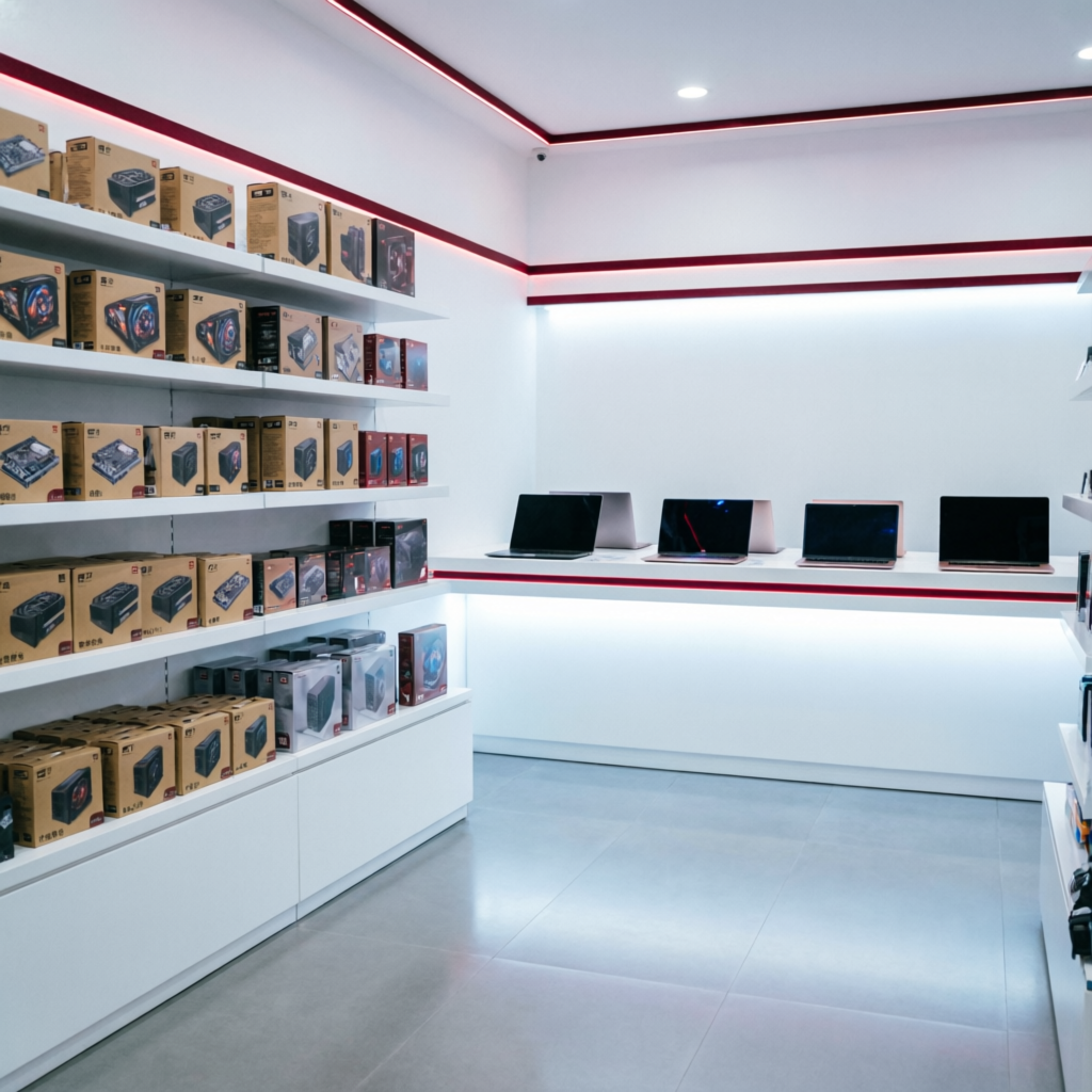 Inside the best computer shop in Paltan Bazar Guwahati — Techno Point bright showroom
