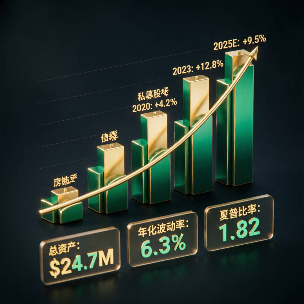 Investment portfolio growth visualization