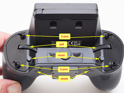 Расположение переключателей сзади