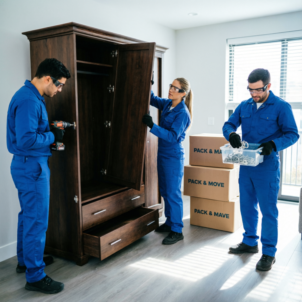Desmonte de muebles para Trasteos realizado por profesionales con herramientas especializadas