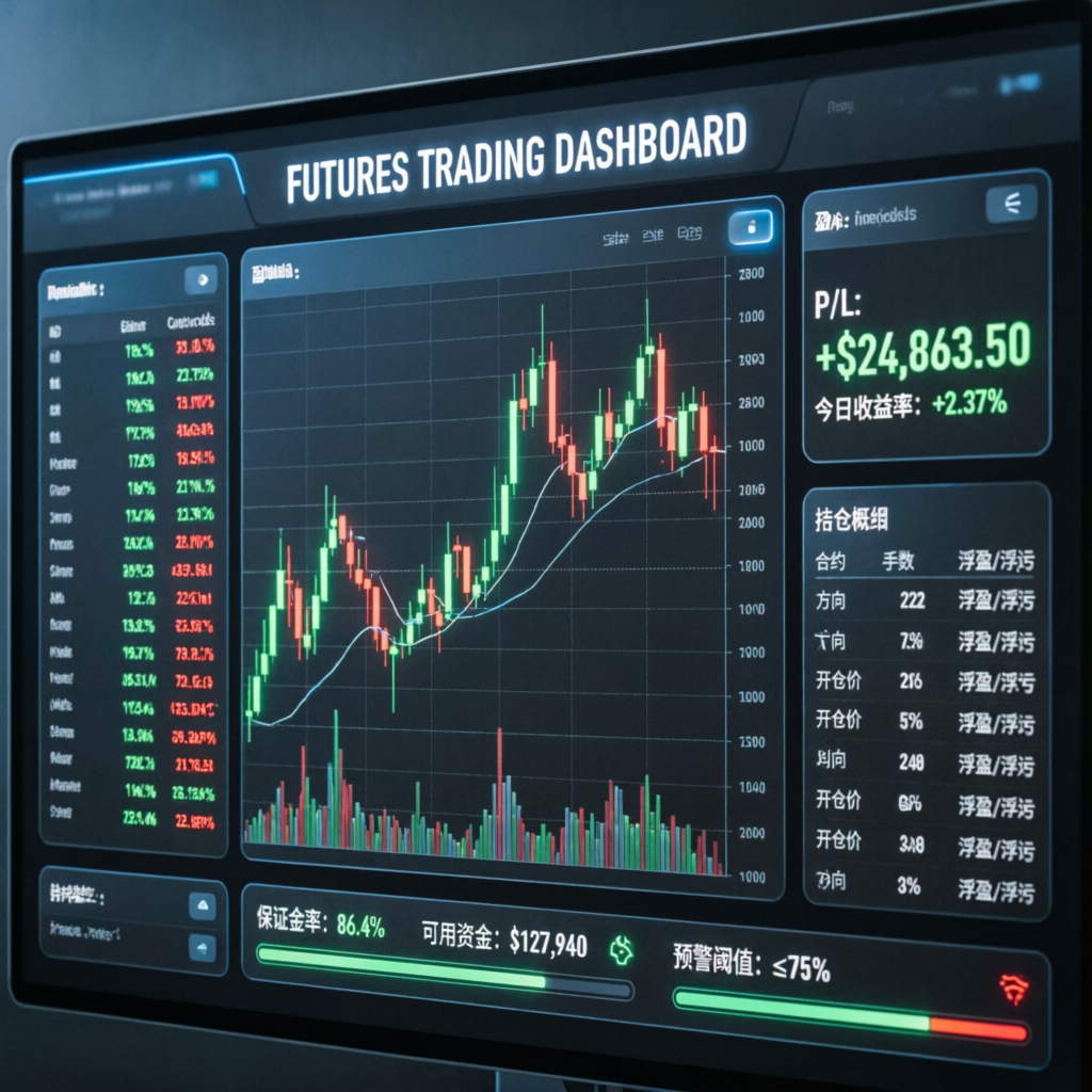 My Funded Futures trading dashboard showing futures market data and pricing