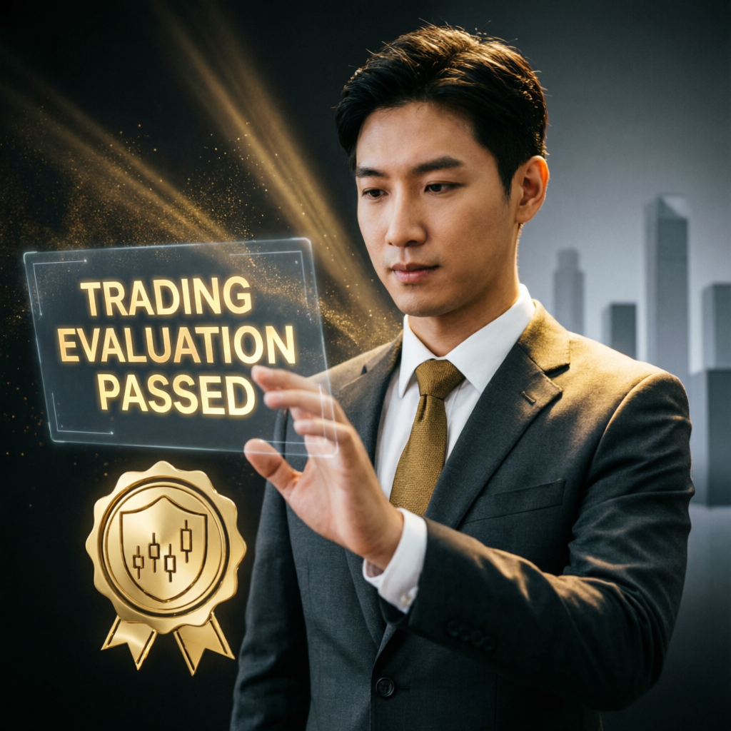 Professional trader passing My Funded Futures evaluation with trading evaluation passed certificate