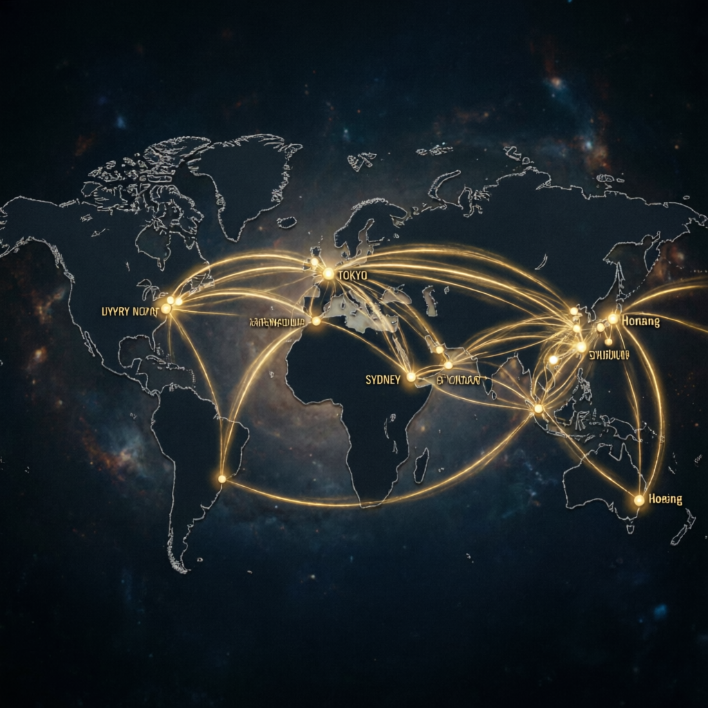 Global forex trading network connecting traders worldwide