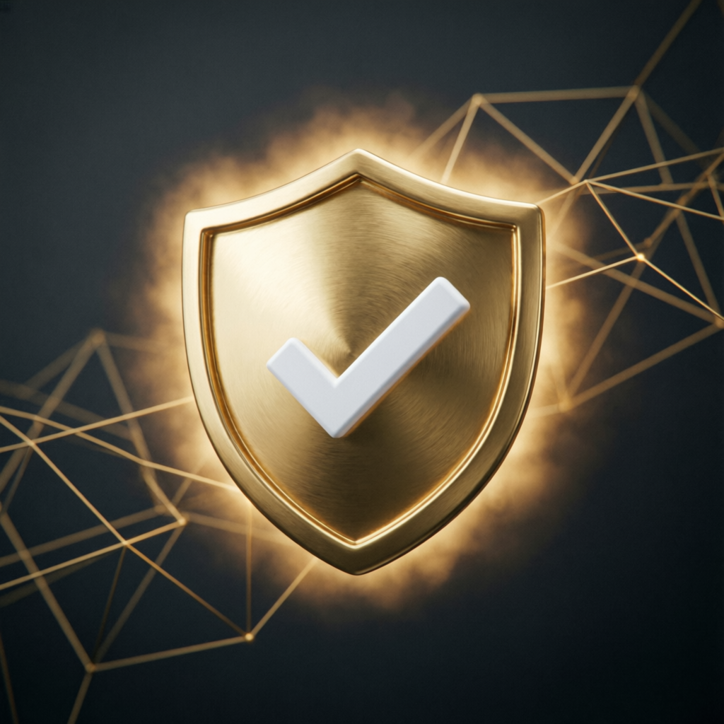 Premium verification shield representing trust and security in prop firm passing service
