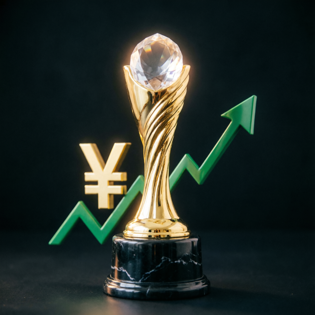 Gold trophy award for prop firm trading excellence and achievement