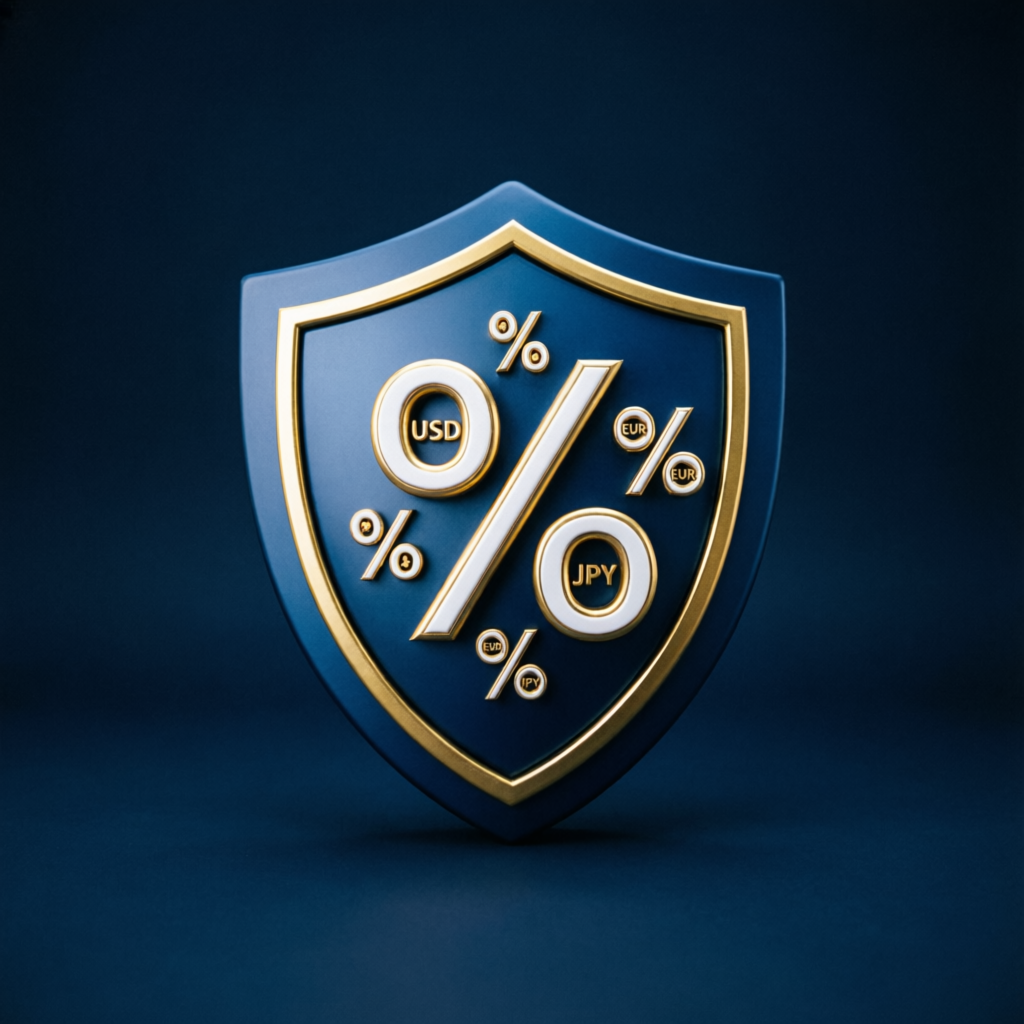 Risk management shield protecting forex trading capital