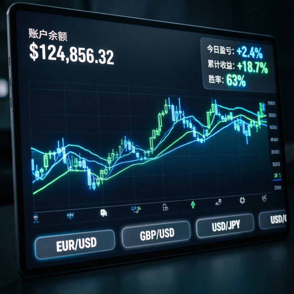 Live trading dashboard showing account balance and performance metrics for Vanta Trading Passing Service
