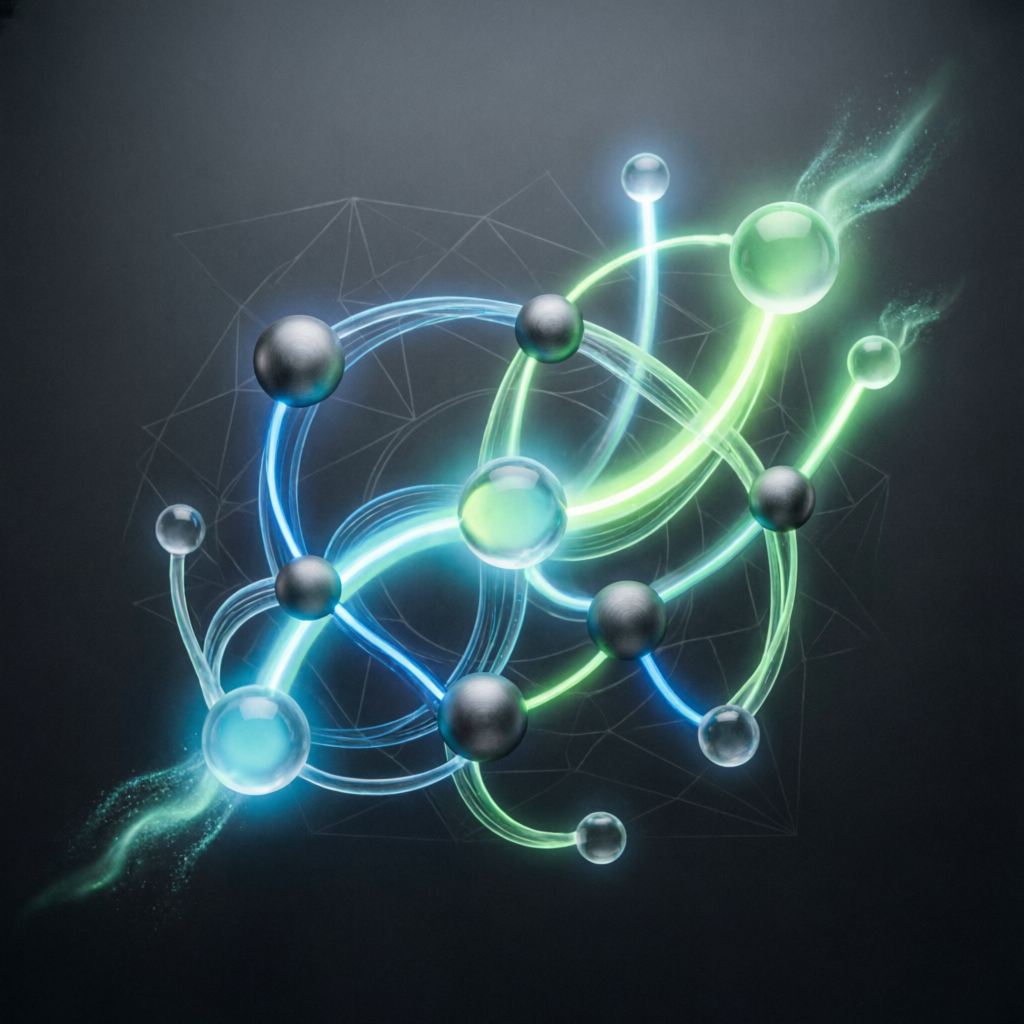Professional trading mentorship concept with interconnected nodes representing guidance and growth
