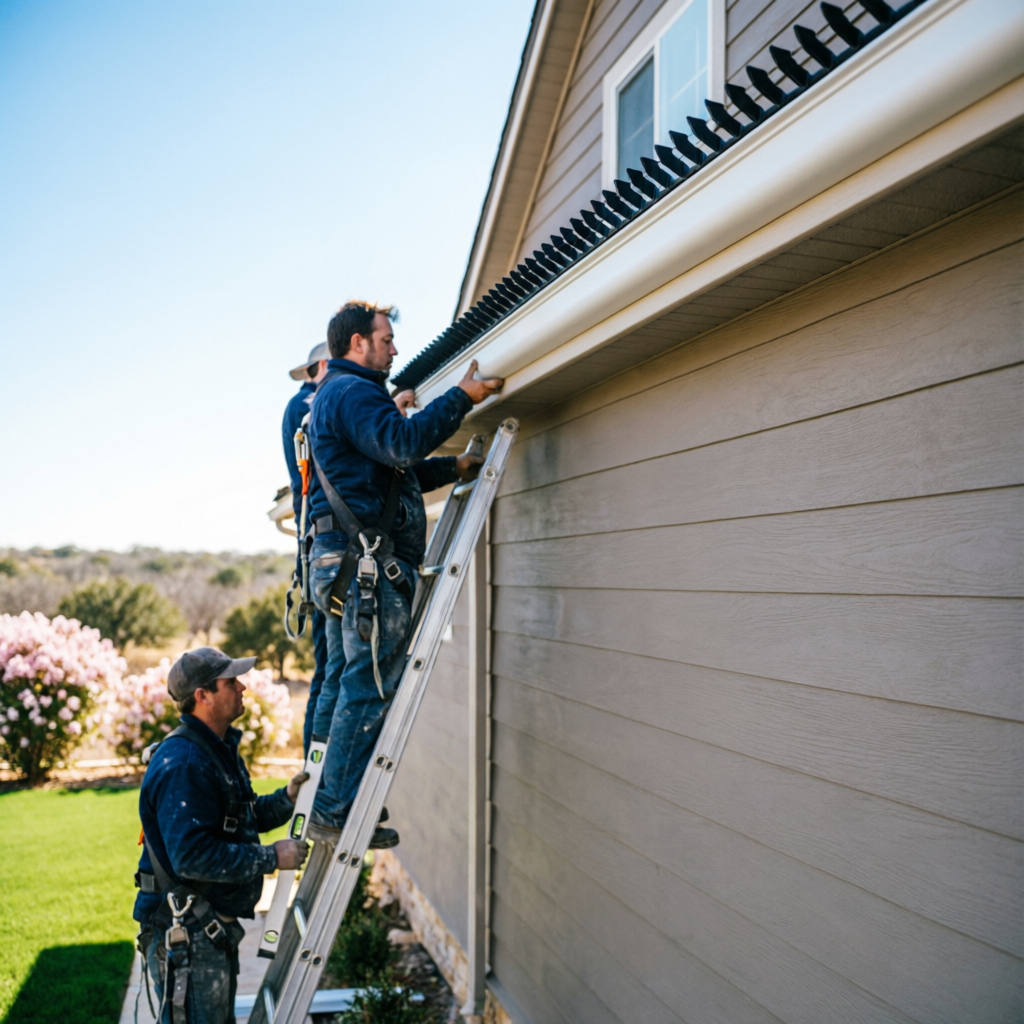 Professional gutter and siding installation Austin Texas - seamless aluminum gutters and fiber cement siding